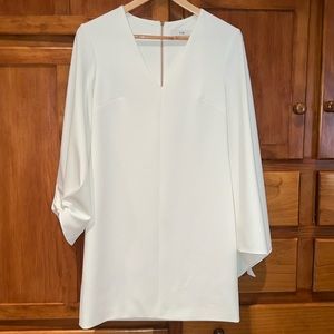 Tibi Ivory Long Sleeve V-Neck Dress 2